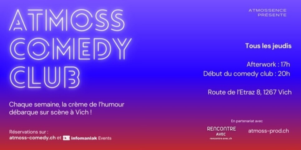 Atmoss Comedy - Jeudi 12 mars 2026 - Humour et comédie