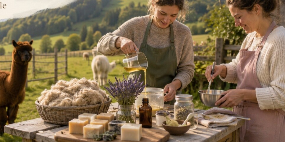 Soap-making workshop among alpacas – with genuine alpaca wool - Ateliers et stages