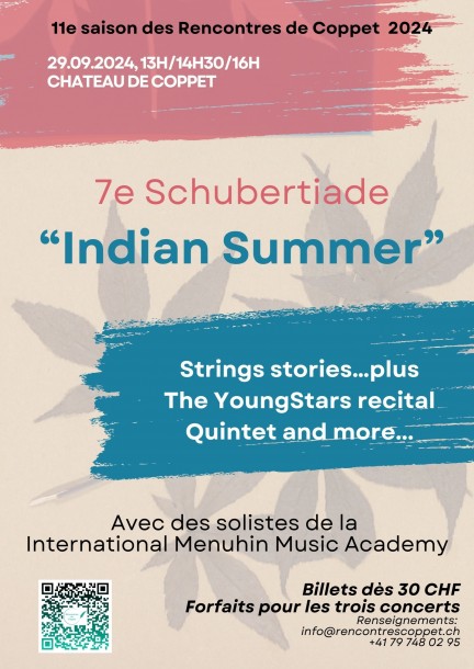 7e Schubertiade au Château - INDIAN SUMMER "The YoungStars recital" (2e concert) - Concerts - Château de Coppet - salle du pressoir