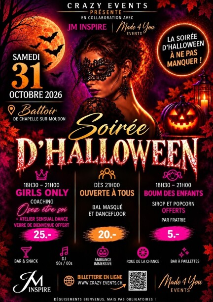 Soirée d'Halloween - Loisirs - Battoir de Chapelle-sur-Moudon