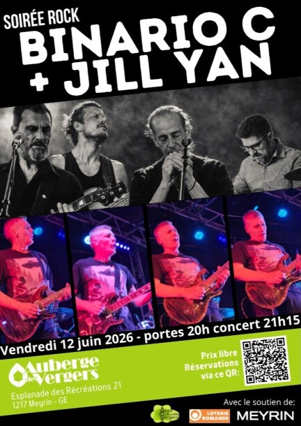 BINARIO C et JILL YAN – Soirée Rock - Conciertos - Salle culturelle de l'Auberge des Vergers
