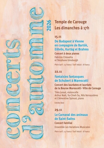 Concerts d'automne: Le Carnaval des animaux - Concerts - Temple de Carouge