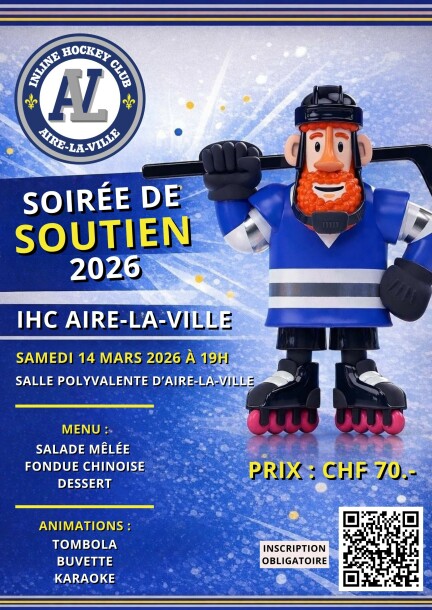 Soirée de soutien 2026 - Sport - Salle polyvalente d'Aire-la-Ville