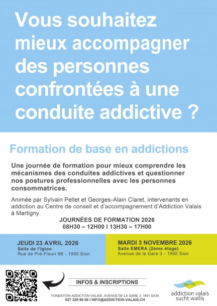 Formation de base en addictions: Accompagnement des personnes confrontées à une conduite addictive - Formazioni