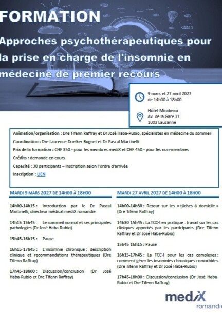 TCC insomnie - Formations - Hôtel Mirabeau
