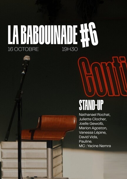 La Babouinade #6 - Plateau de Stand Up 100% fun - Humor y comedia - Continuum