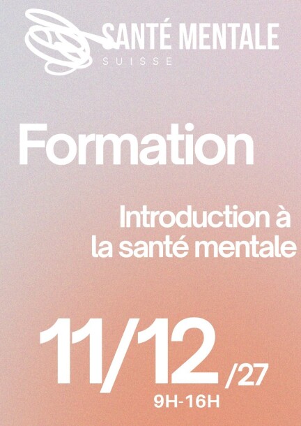 Formation - introduction à la santé mentale  (1 journée) - Formations - Santé Mentale Suisse