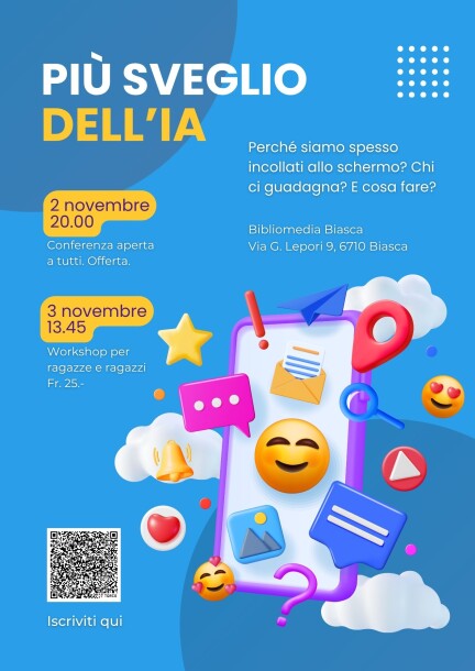 Più sveglio dell’IA - Workshop per ragazze e ragazzi - Workshops and courses - Bibliomedia Biasca