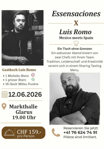 Spain Meets Mexico: Essensaciones + Luis Romo - Culture and shows - Essensaciones Gastro Boutique Glarus