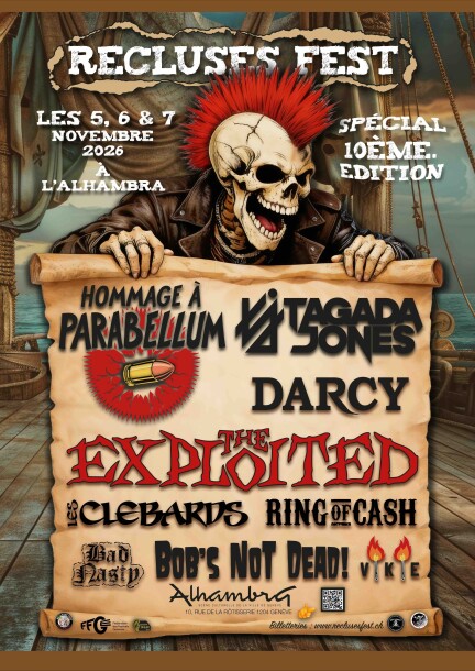 Pass Samedi Recluses fest #10 avec The Exploited + Les Cébards + Bad Nasty - Concerts - Alhambra Genève