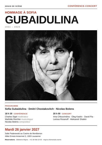 Hommage à Sofia Gubaidulina - Concerti - Salle Paderewski au Casino de Montbenon