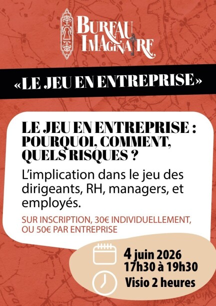 Webinaire : le jeu en entreprise - Conférences - Online - Virtual