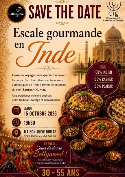 Aftercom "Escale gourmande en Inde" – Dîner & Soirée Bollywood - Dance