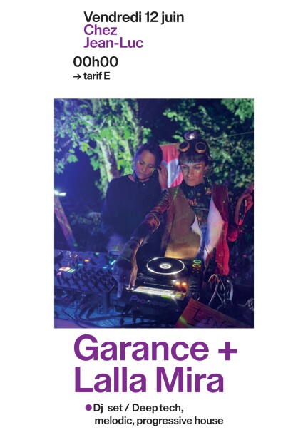Vendredi 12 juin – 4ème concert – Garance + Lalla Mira - Concerts - Chez Jean-Luc