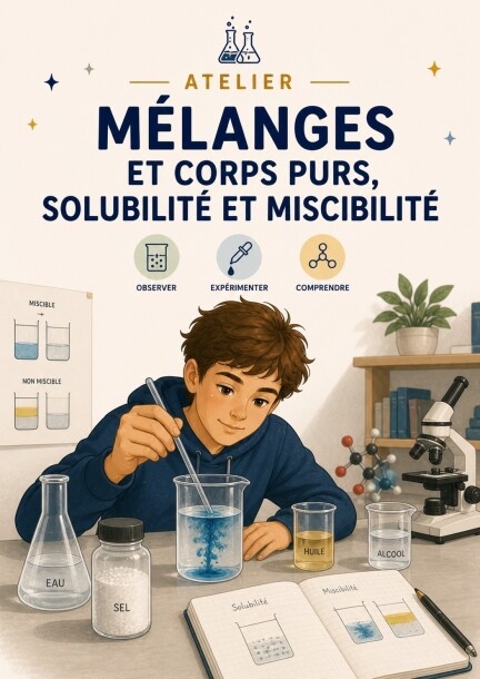 Atelier pédagogique - Mélanges et corps purs, solubilité et miscibilité - Workshops and courses - La Julienne - Salle l'Atelier (2ème étage)