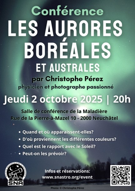 Les aurores boréales et australes - Conférence de Christophe Pérez - Konferenzen