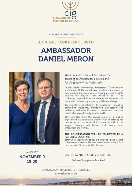 Rencontre avec Son Excellence Monsieur l’Ambassadeur Daniel Meron et son épouse Jill Meron - Famille