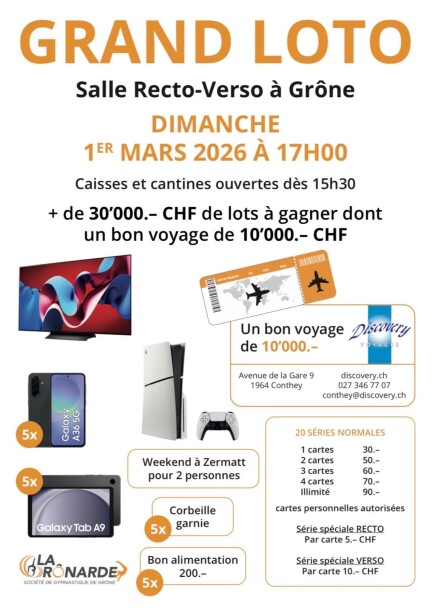 Loto 2026 - La Grônarde - Loisirs - Salle de gym Recto-Verso