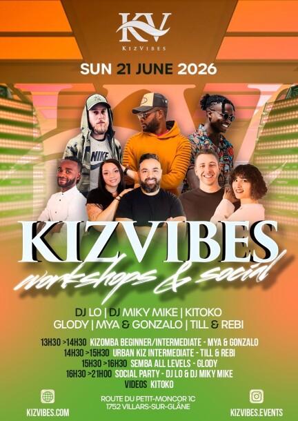 KizVibes Workshops & Social - 21.06.2026 - Ateliers et stages - Swing By - Ecole de danse