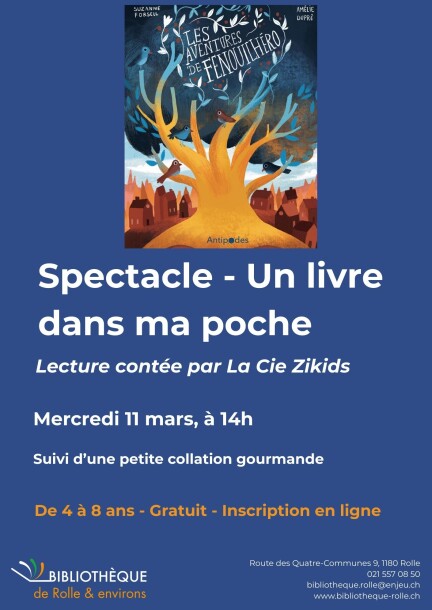 Spectacle - Un livre dans ma poche - Culture et spectacles - Bibliothèque de Rolle & Environs