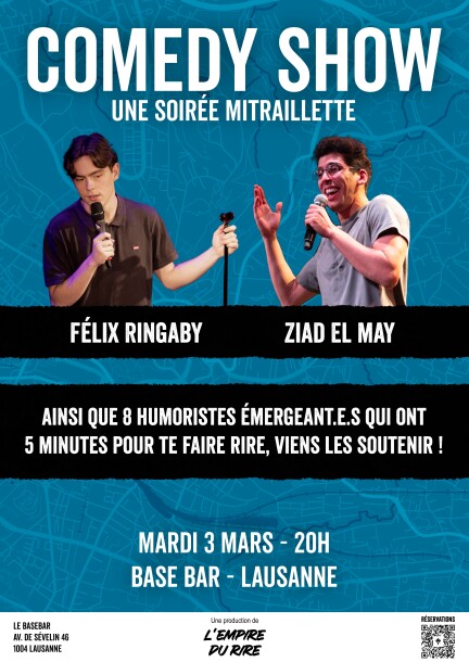 Soirée Mitraillette - Humour et comédie - BaseBar