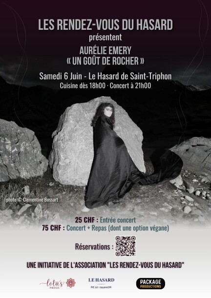 Premier rendez-vous: Aurélie Emery chante « Un goût de Rocher » - Concerts - Le Hasard - St. Triphon
