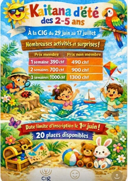 Kaitana d'été des 2 - 5 ans - Loisirs - Maison Juive Dumas