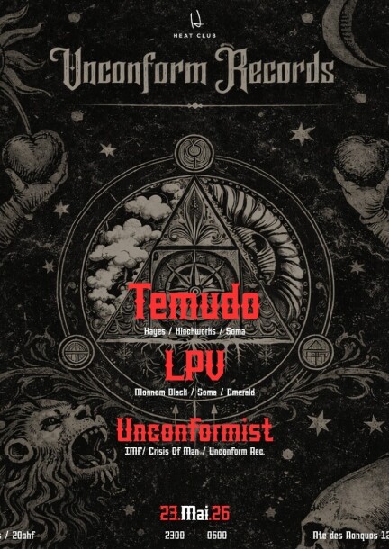 UNCONFORM RECORDS - TEMUDO (PT), LPV (IT), UNCONFORMIST (CH) - Konzerte