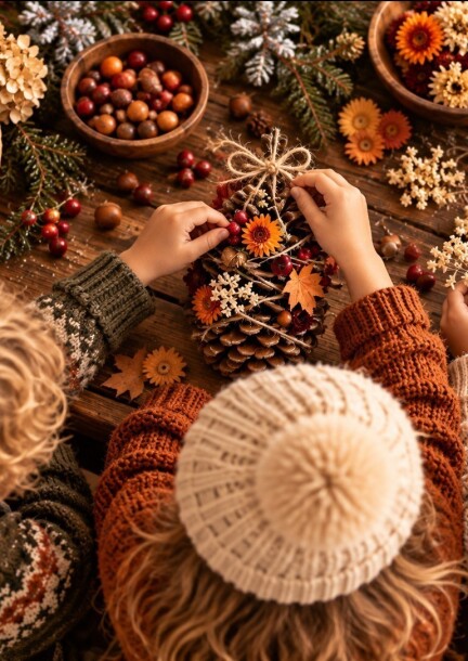 Atelier enfant de décoration d'une pive en suspension - Workshops and courses - Garden Centre Schilliger