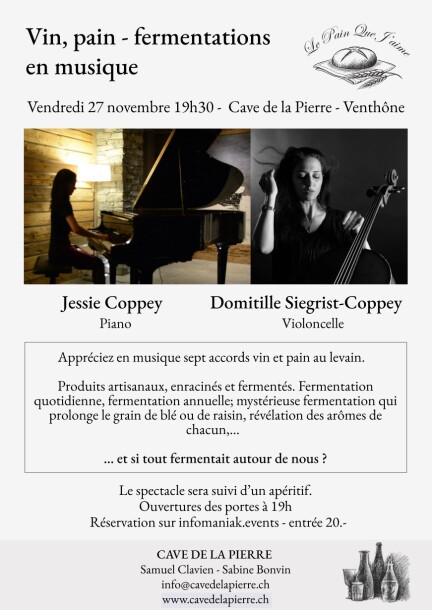 Vin, pain - fermentations en musique - Concerts - Cave de la Pierre