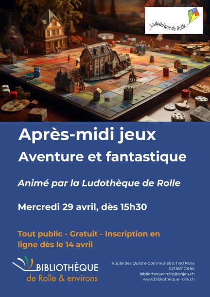 Après-midi jeux d'aventure et fantastique - Freizeitbeschäftigungen - Bibliothèque de Rolle & Environs