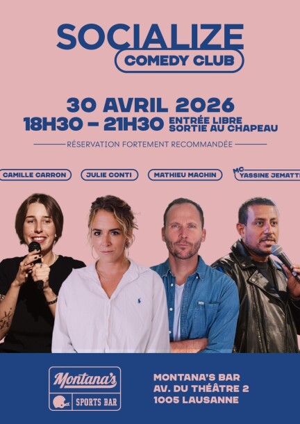 Socialize Comedy Club - 30 avril 2026 - Humour et comédie