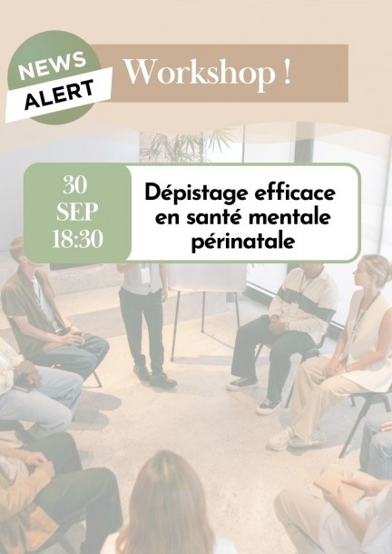 Dépistage efficace en santé mentale périnatale - Ateliers et stages