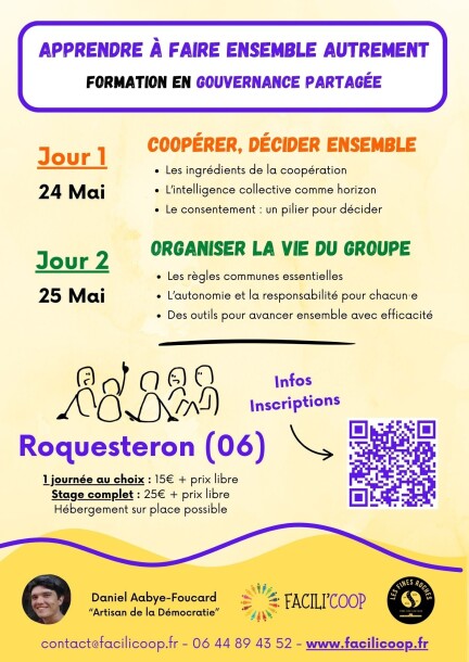 Formation aux bases de la gouvernance partagée à Roquesteron (06) - Formations - Camping des Fines Roches