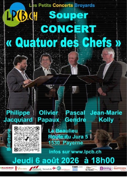 Souper -Concert avec le "Quatuor des Chefs" - Concerti - Le Beaulieux