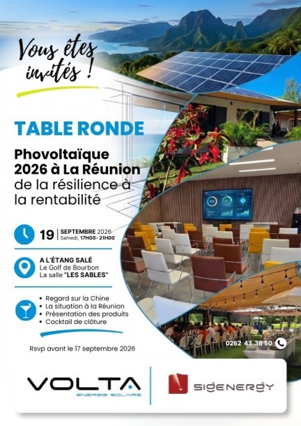 Table ronde sur le photovoltaïque à la Réunion : de la résilience à la rentabilité - Conferenze - Golf Club de Bourbon