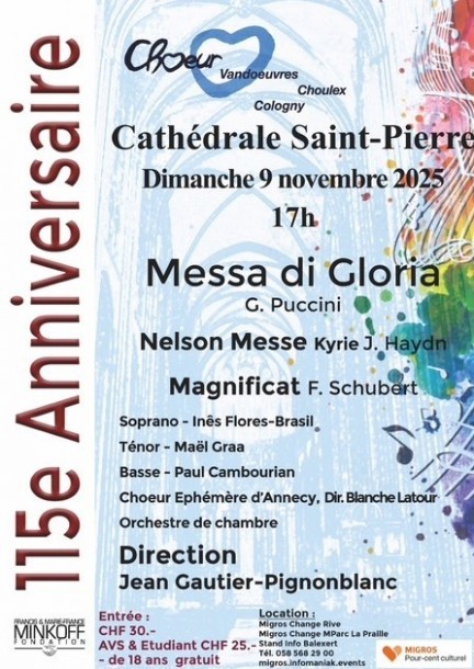 Choeur de Vandoeuvres-Choulex-Cologny - concert du 115e anniversaire - Musica lassica