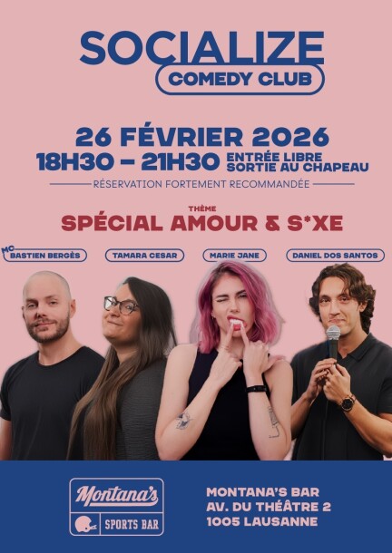 Socialize Comedy Club - 26 février 2026 - Umorismo e commedia - montana's bar