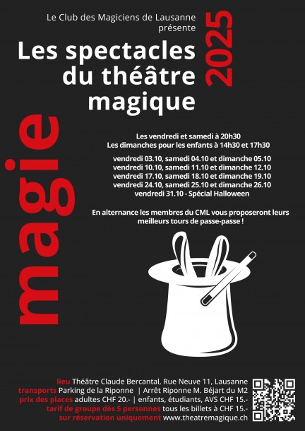 Spectacles du Théâtre Magique 2025 - Théâtre et arts vivants