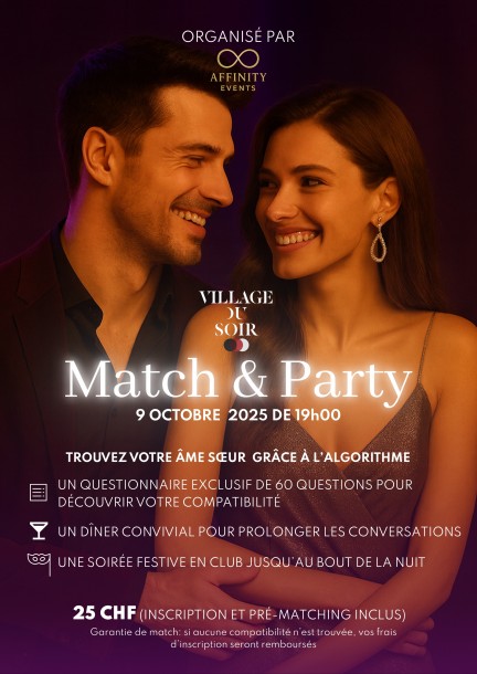 Match & Party La soirée célibataires boostée par un algorithme - Leisure activities