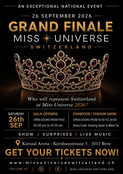 Final de Miss Universo Suiza 2026 - Cultura y espectáculos