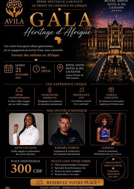 Gala Héritage d'Afrique - Culture et spectacles - Hôtel Royal Savoy Lausanne