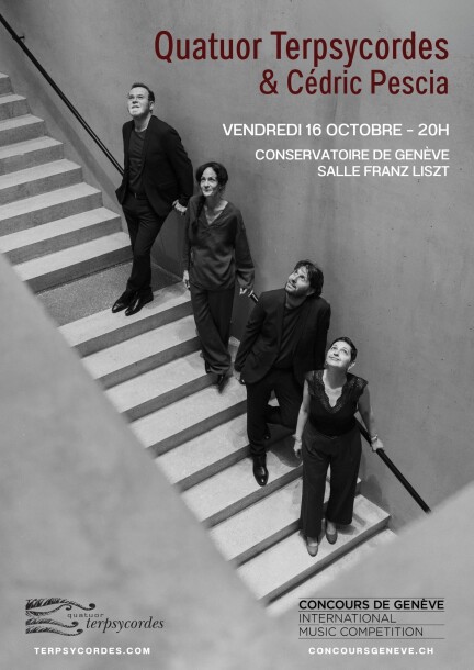 Quatuor Terpsycordes & Cédric Pescia - Concerts - Conservatoire de Genève – Salle Franz Liszt
