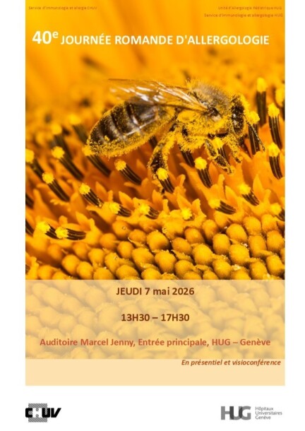 40 EME JOURNÉE ROMANDE D'ALLERGOLOGIE - Formations - Auditoire Marcel Jenny, Entrée principale HUG.