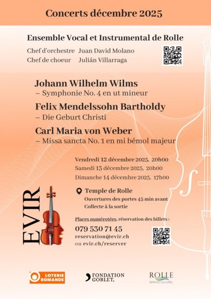 Concerts d'automne 2025 de l'Ensemble Vocal et Instrumental de Rolle - Concerts