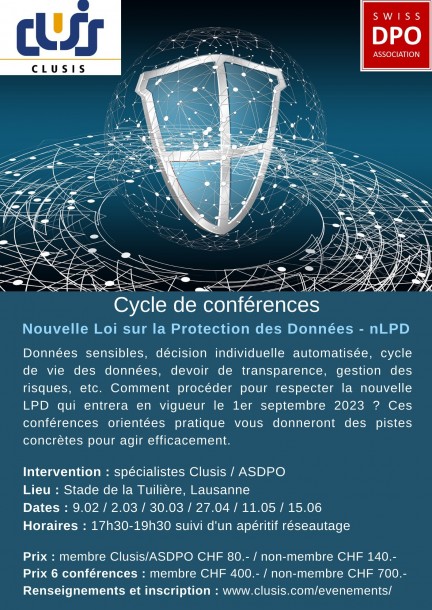 Cycle de conférences nLPD - "Fondamentaux & cycle de vie des données" - Konferenzen