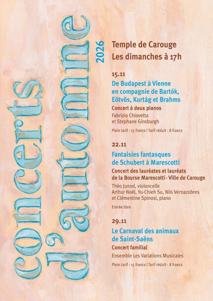 Concerts d'automne: de Budapest à Vienne - Concerts - Temple de Carouge