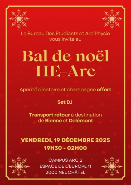 Bal de Noël HE-ARC 2025 - BDE X Arc'Physio - Loisirs