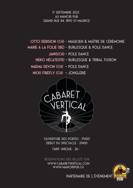Cabaret Vertical - 17 Septembre - Manoir Pub - Theatre and performing arts