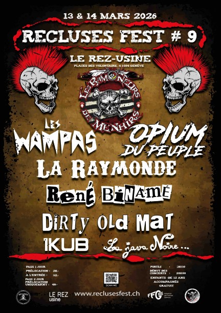 Recluses fest#9 Pass 1 jour : Les Wampas + Dirty Old Mat+La Raymonde+La Java Noire - Concerts